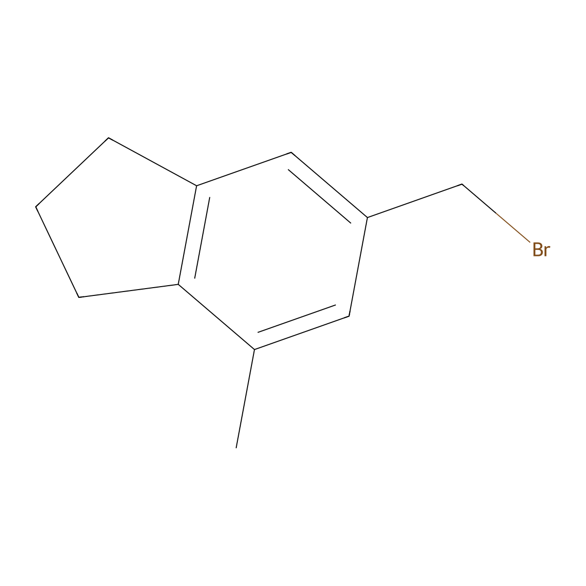 6-(bromomethyl)-4-methyl-2,3-dihydro-1H-indene molecular structure, CAS 2680537-03-3