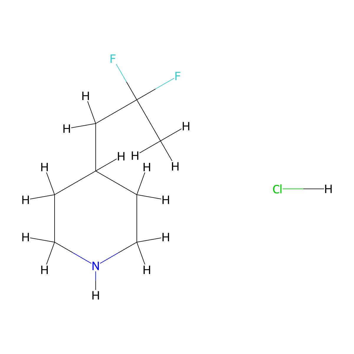4-(2,2-Difluoropropyl)piperidine hydrochloride molecular structure, CAS 2680537-04-4