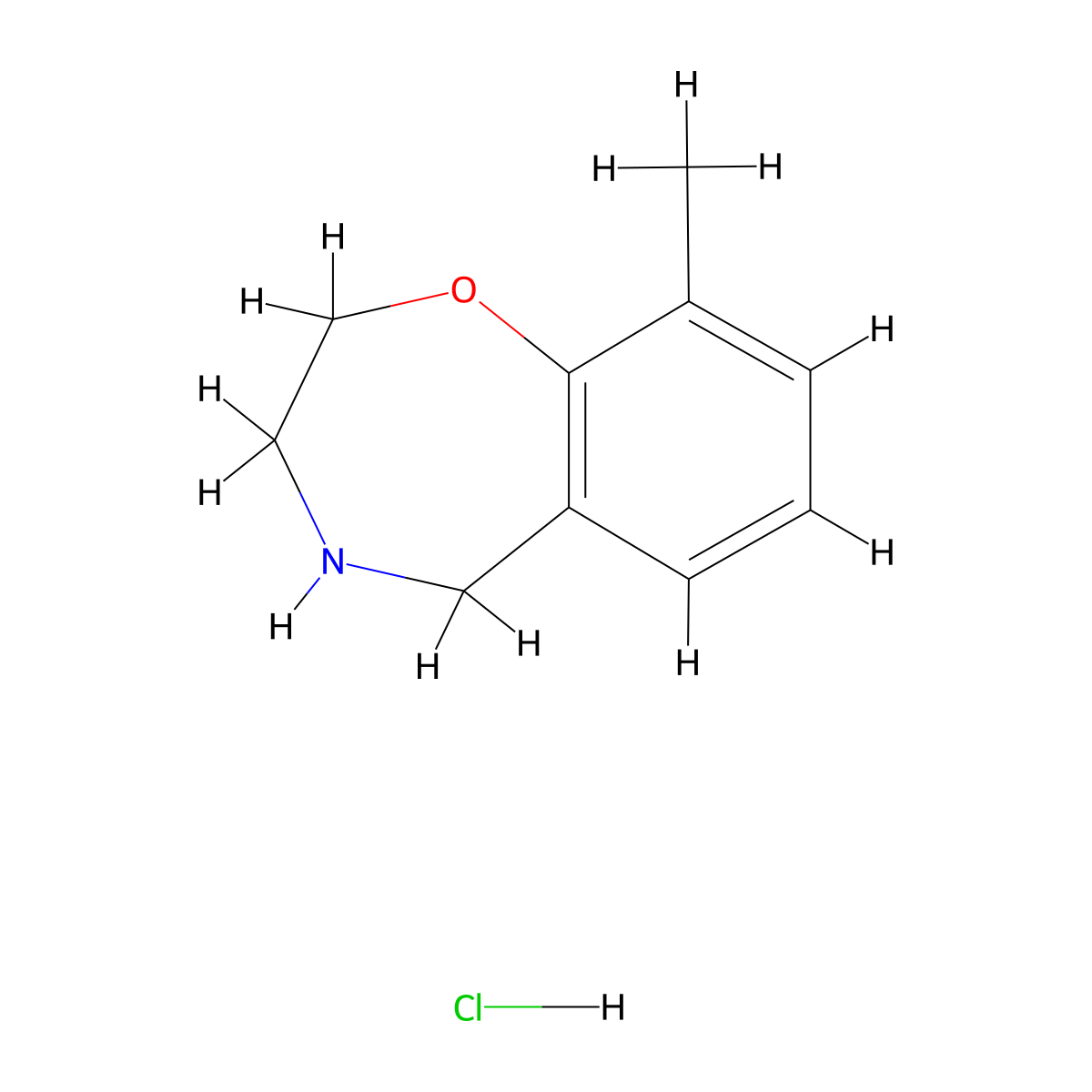9-Methyl-2,3,4,5-tetrahydro-1,4-benzoxazepine hydrochloride molecular structure, CAS 2680537-06-6