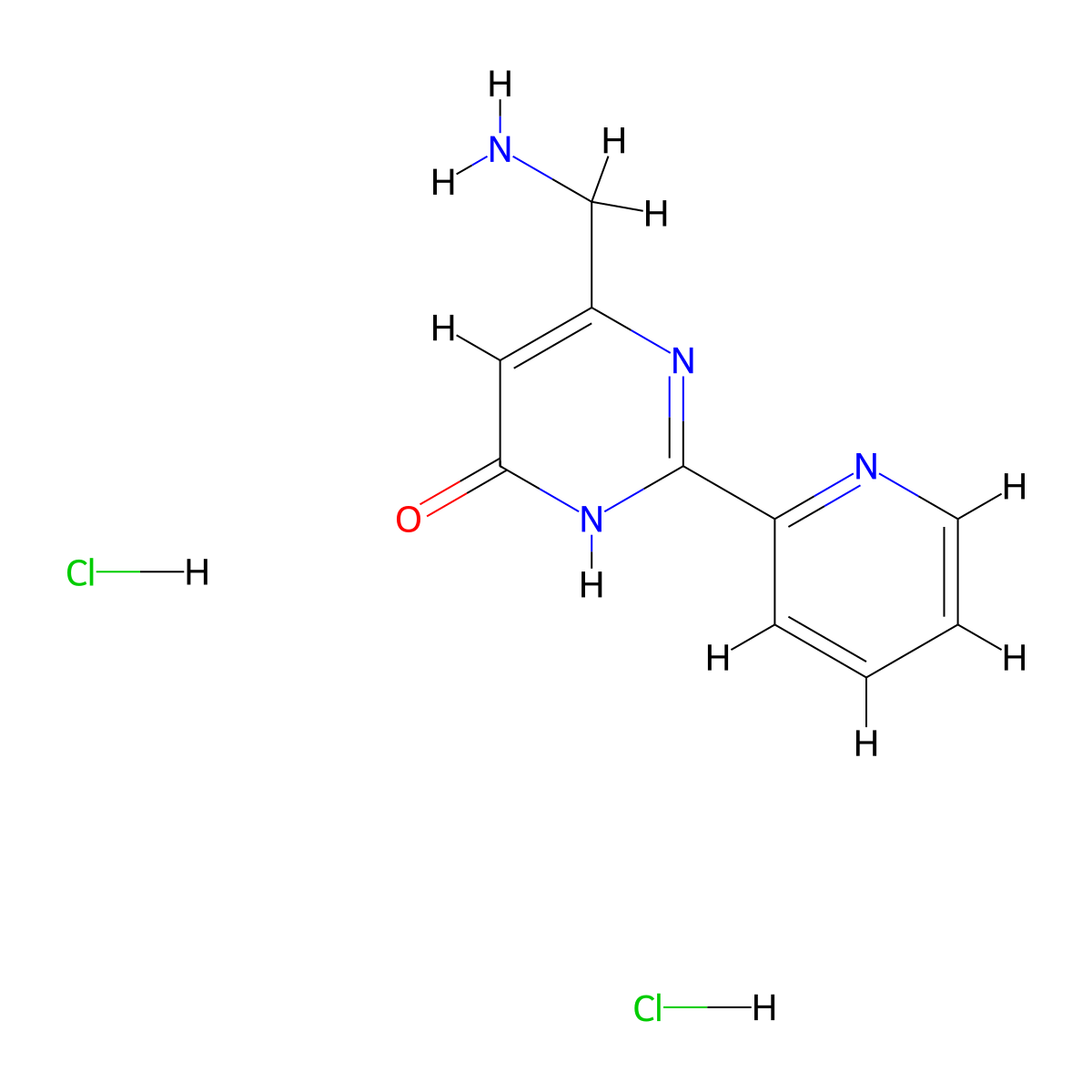 6-(Aminomethyl)-2-(pyridin-2-yl)-3,4-dihydropyrimidin-4-one dihydrochloride molecular structure, CAS 2680537-08-8
