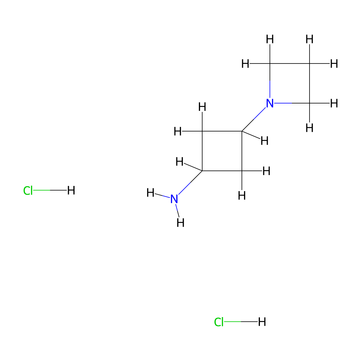 3-(Azetidin-1-yl)cyclobutan-1-amine dihydrochloride molecular structure, CAS 2680537-09-9