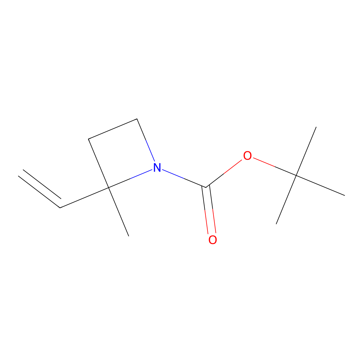 Tert-butyl 2-ethenyl-2-methylazetidine-1-carboxylate molecular structure, CAS 2680537-10-2