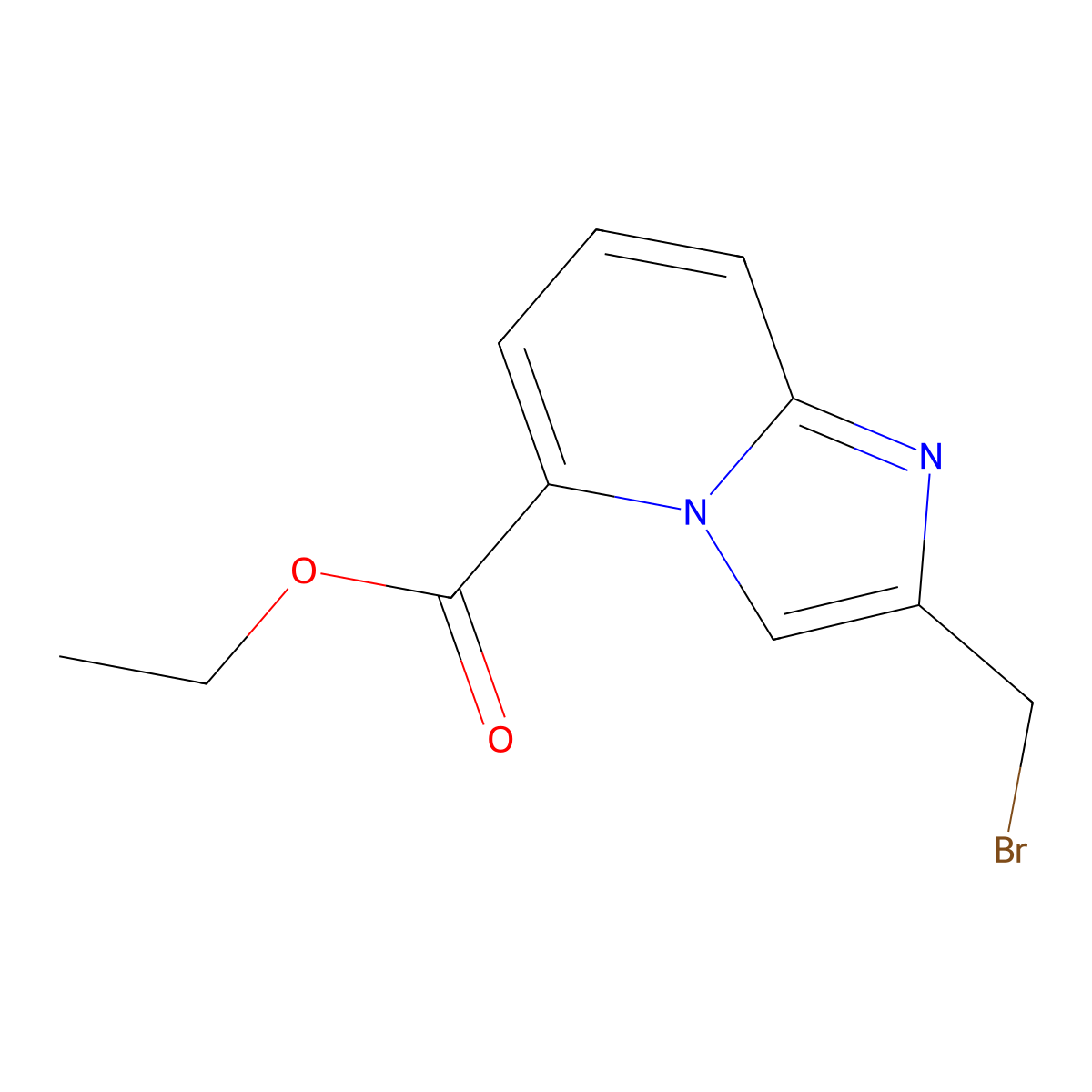 Ethyl 2-(bromomethyl)imidazo[1,2-a]pyridine-5-carboxylate molecular structure, CAS 2680537-11-3