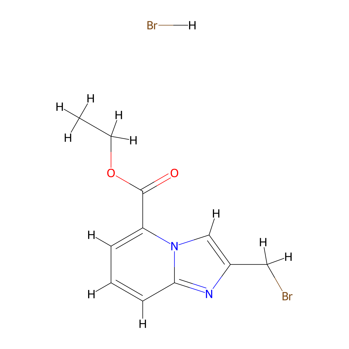 Ethyl 2-(bromomethyl)imidazo[1,2-a]pyridine-5-carboxylate hydrobromide molecular structure, CAS 2680537-12-4