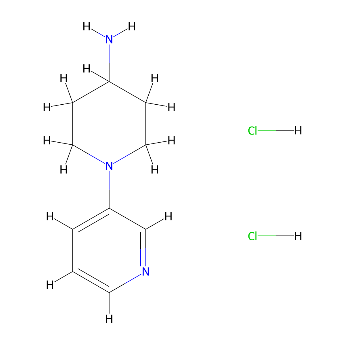 1-(Pyridin-3-yl)piperidin-4-amine dihydrochloride molecular structure, CAS 2680537-25-9