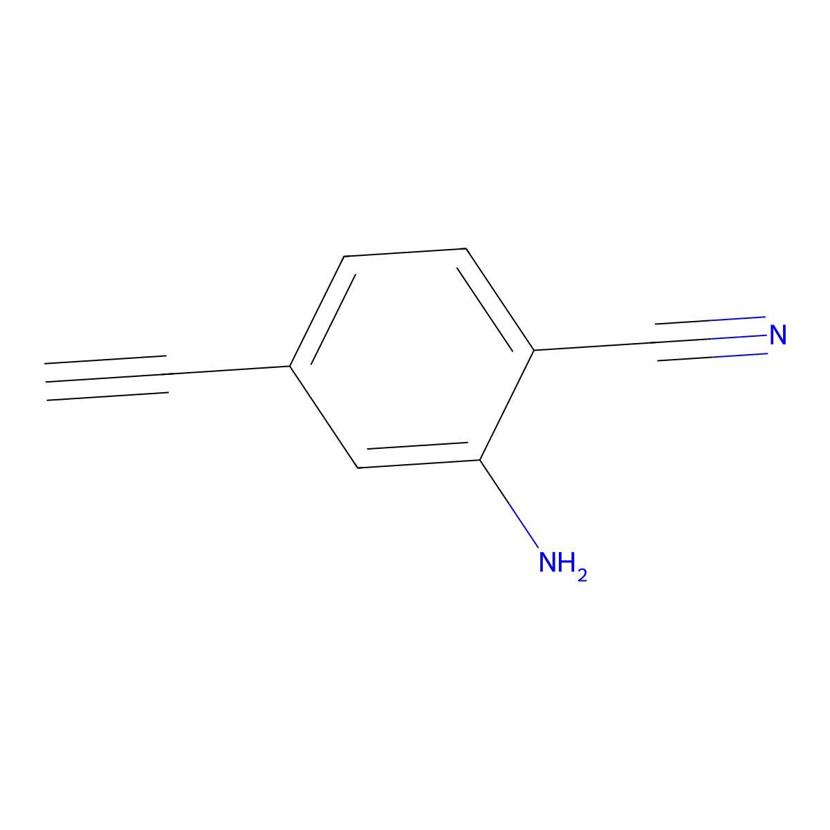2-Amino-4-ethynylbenzonitrile molecular structure, CAS 2680537-27-1
