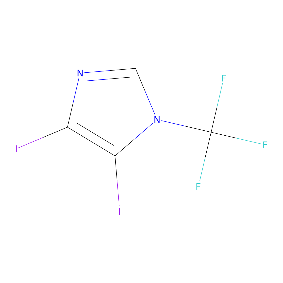 4,5-diiodo-1-(trifluoromethyl)-1H-imidazole molecular structure, CAS 2680537-28-2