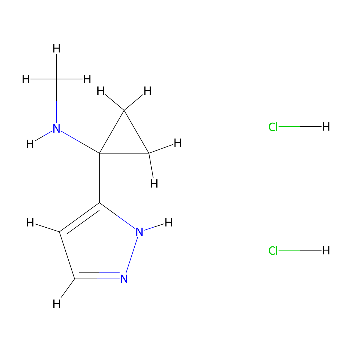 N-methyl-1-(1H-pyrazol-3-yl)cyclopropan-1-amine dihydrochloride molecular structure, CAS 2680537-31-7
