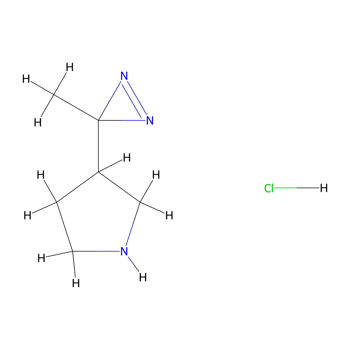 3-(3-methyl-3H-diazirin-3-yl)pyrrolidine hydrochloride molecular structure, CAS 2680537-32-8