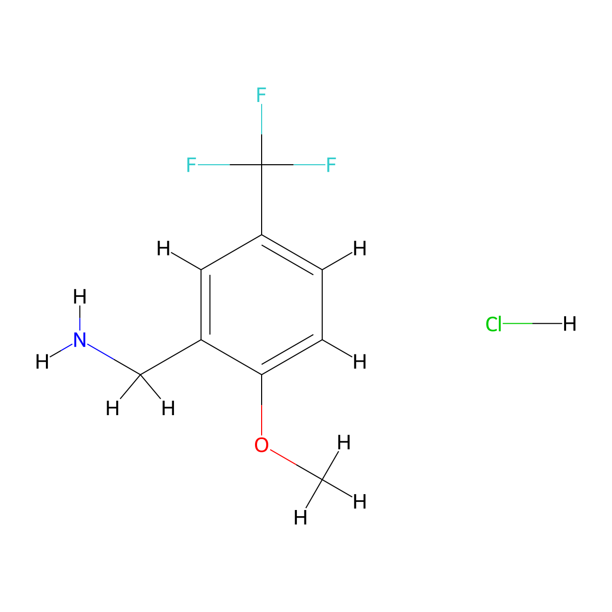 1-(2-Methoxy-5-(trifluoromethyl)phenyl)methanamine hydrochloride molecular structure, CAS 2680537-34-0