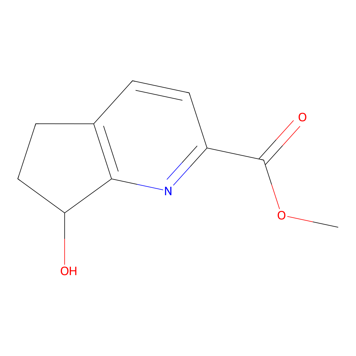 methyl 7-hydroxy-5H,6H,7H-cyclopenta[b]pyridine-2-carboxylate molecular structure, CAS 2680537-35-1