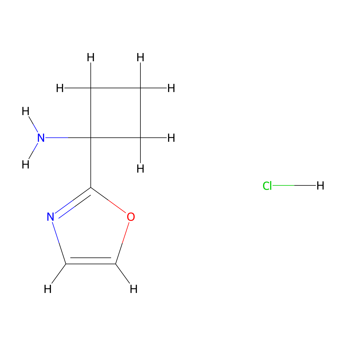 1-(1,3-Oxazol-2-yl)cyclobutan-1-amine hydrochloride molecular structure, CAS 2680537-36-2