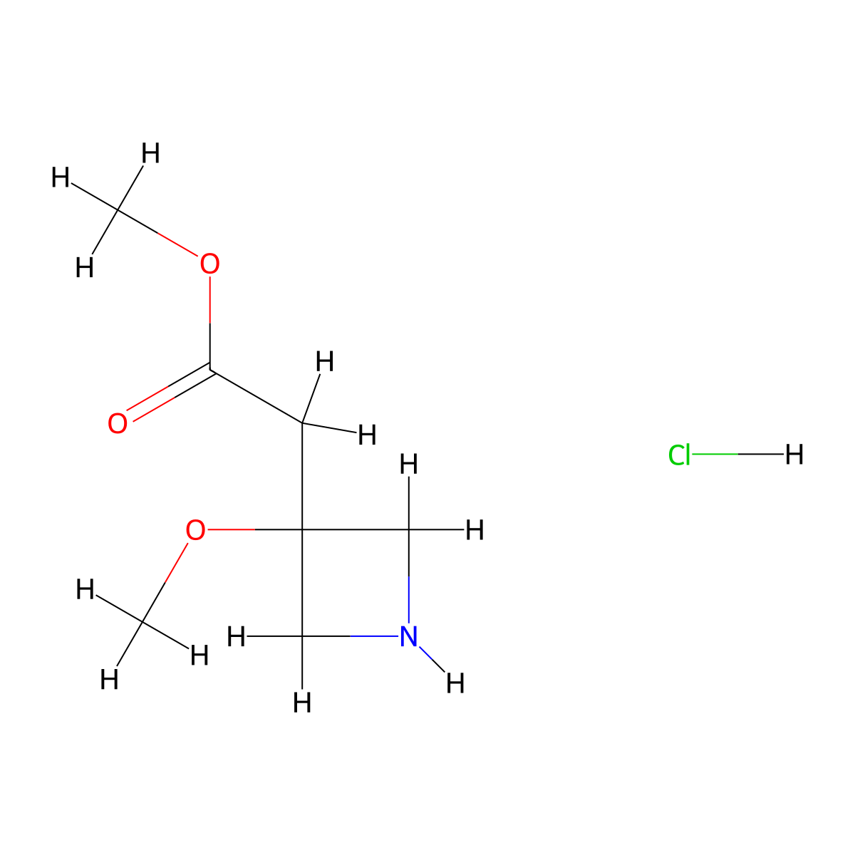 Methyl 2-(3-methoxyazetidin-3-yl)acetate hydrochloride molecular structure, CAS 2680537-39-5