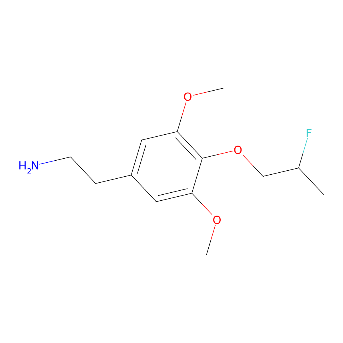 2-[4-(2-Fluoropropoxy)-3,5-dimethoxyphenyl]ethan-1-amine molecular structure, CAS 2680537-40-8