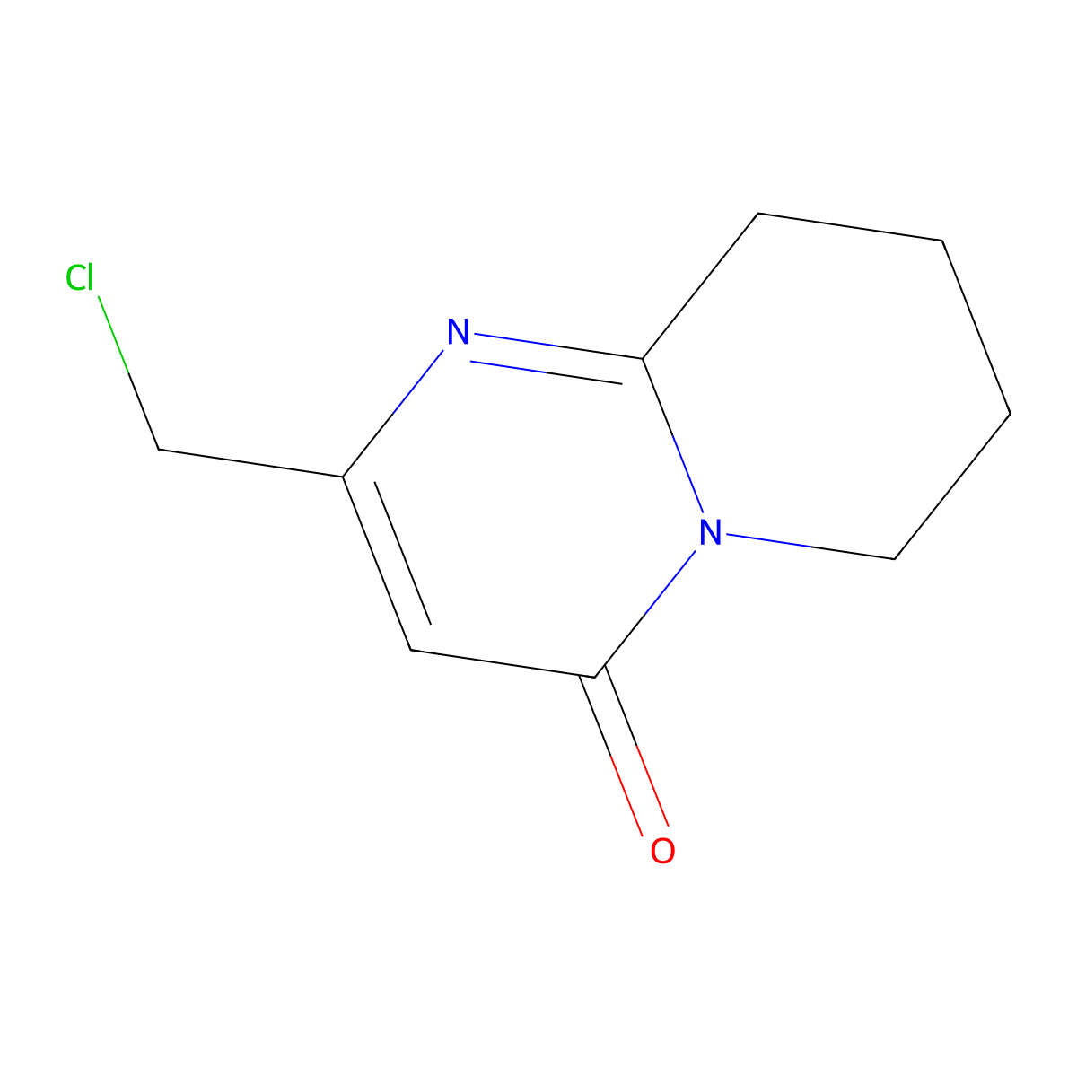 2-(chloromethyl)-4H,6H,7H,8H,9H-pyrido[1,2-a]pyrimidin-4-one molecular structure, CAS 2680537-47-5