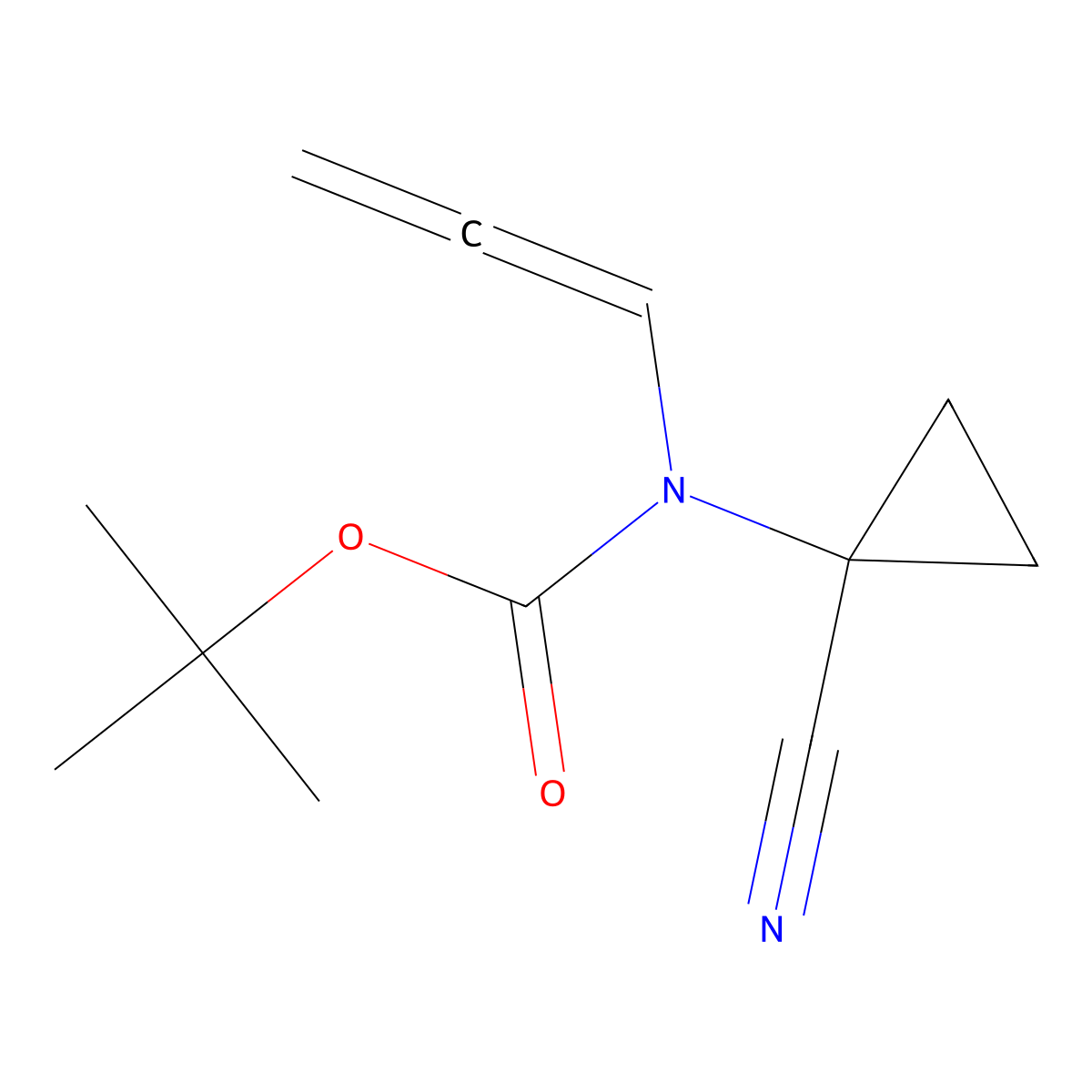 tert-butyl N-(1-cyanocyclopropyl)-N-(propa-1,2-dien-1-yl)carbamate molecular structure, CAS 2680537-54-4