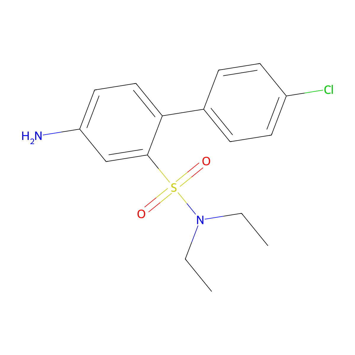 4-amino-4'-chloro-N,N-diethyl-[1,1'-biphenyl]-2-sulfonamide molecular structure, CAS 2680537-73-7