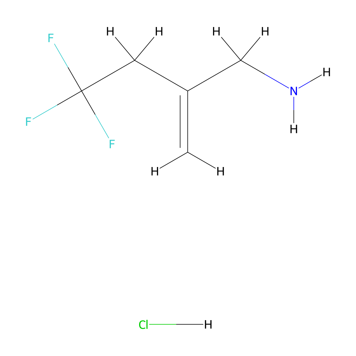 2-(Aminomethyl)-4,4,4-trifluorobut-1-ene hydrochloride molecular structure, CAS 2680537-76-0