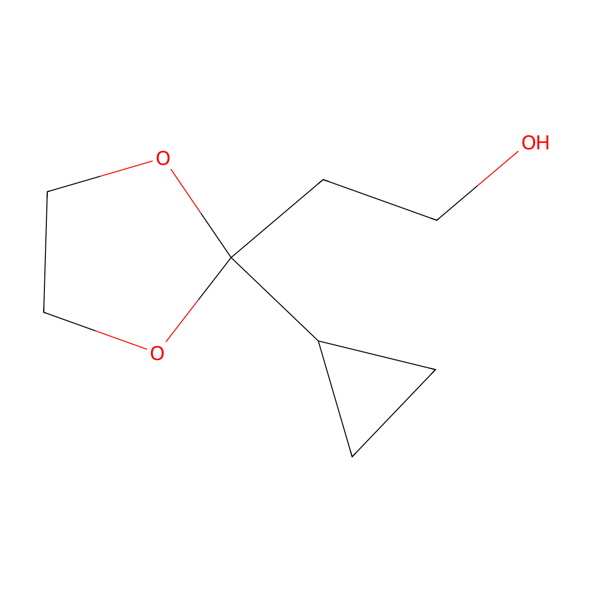 2-(2-Cyclopropyl-1,3-dioxolan-2-yl)ethan-1-ol molecular structure, CAS 2680538-68-3
