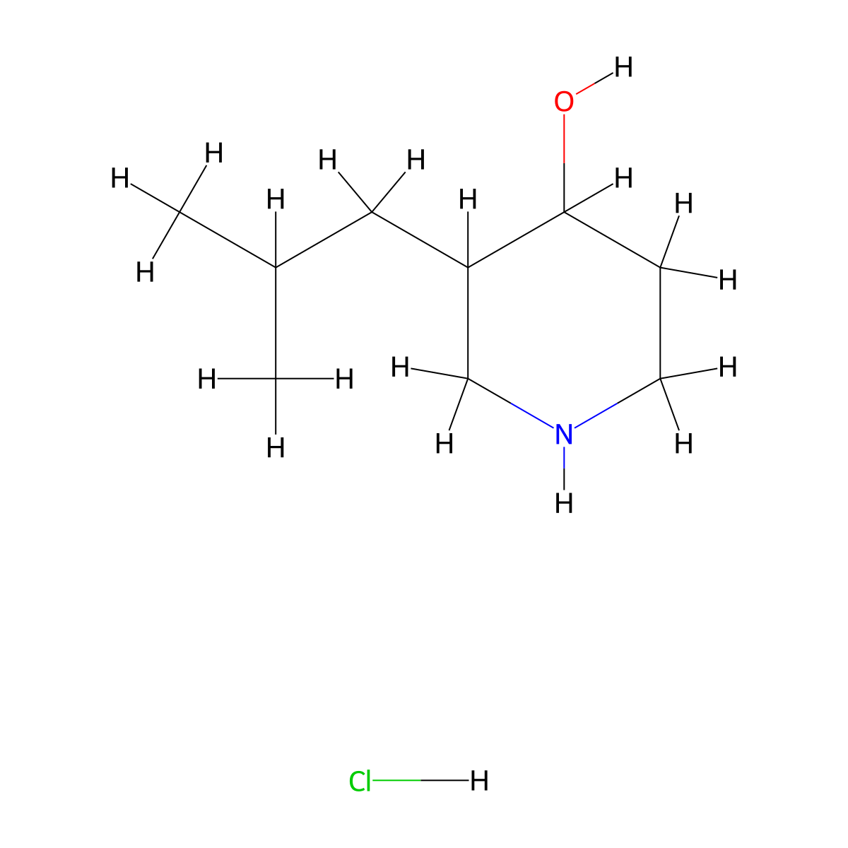 3-(2-methylpropyl)piperidin-4-ol hydrochloride, Mixture of diastereomers molecular structure, CAS 2680538-74-1