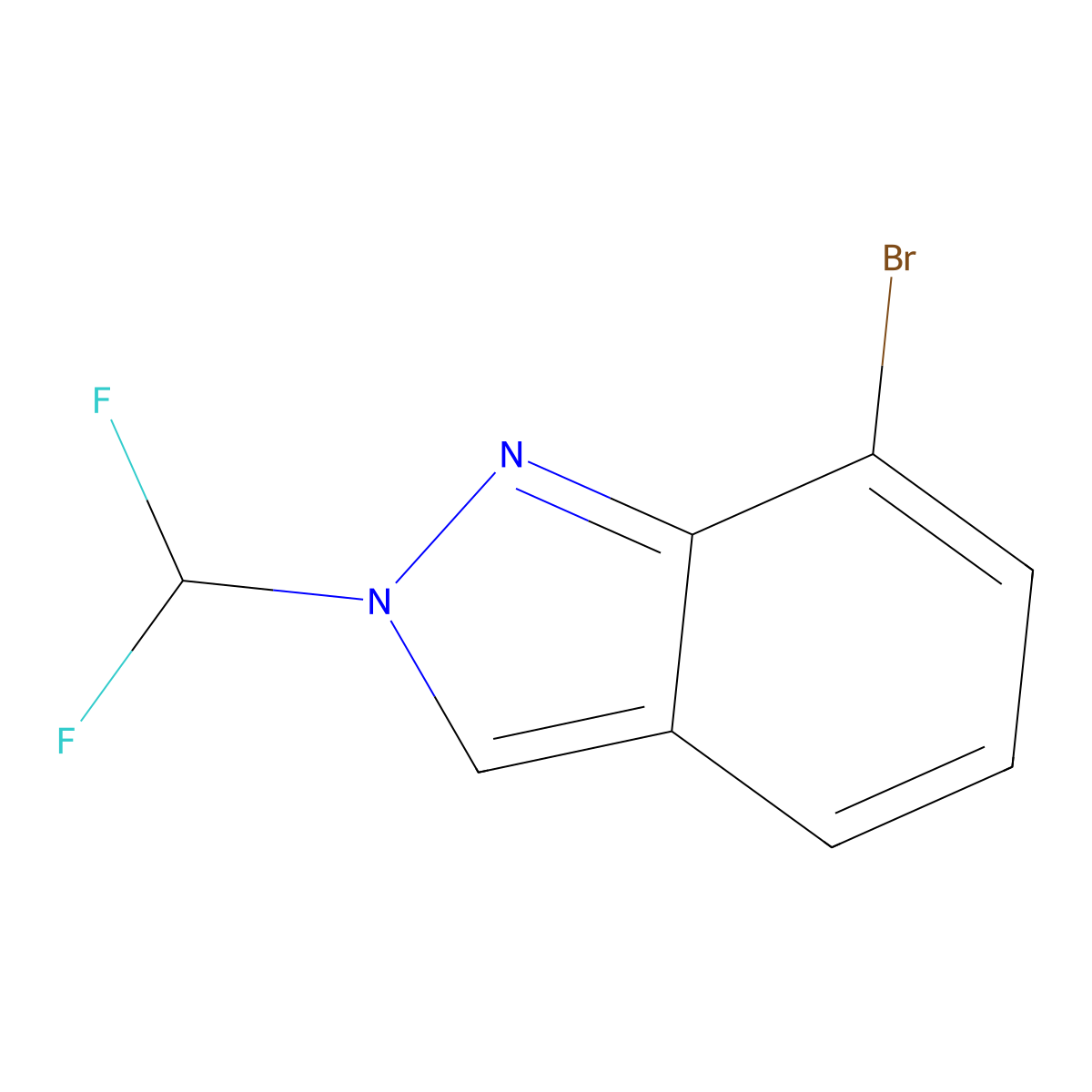 7-bromo-2-(difluoromethyl)-2H-indazole molecular structure, CAS 2680538-76-3