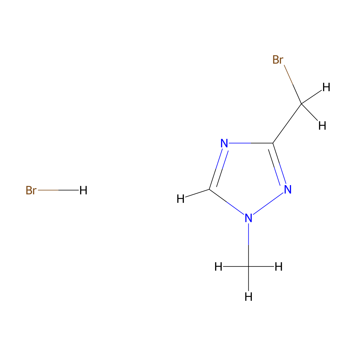 3-(bromomethyl)-1-methyl-1H-1,2,4-triazole hydrobromide molecular structure, CAS 2680538-77-4