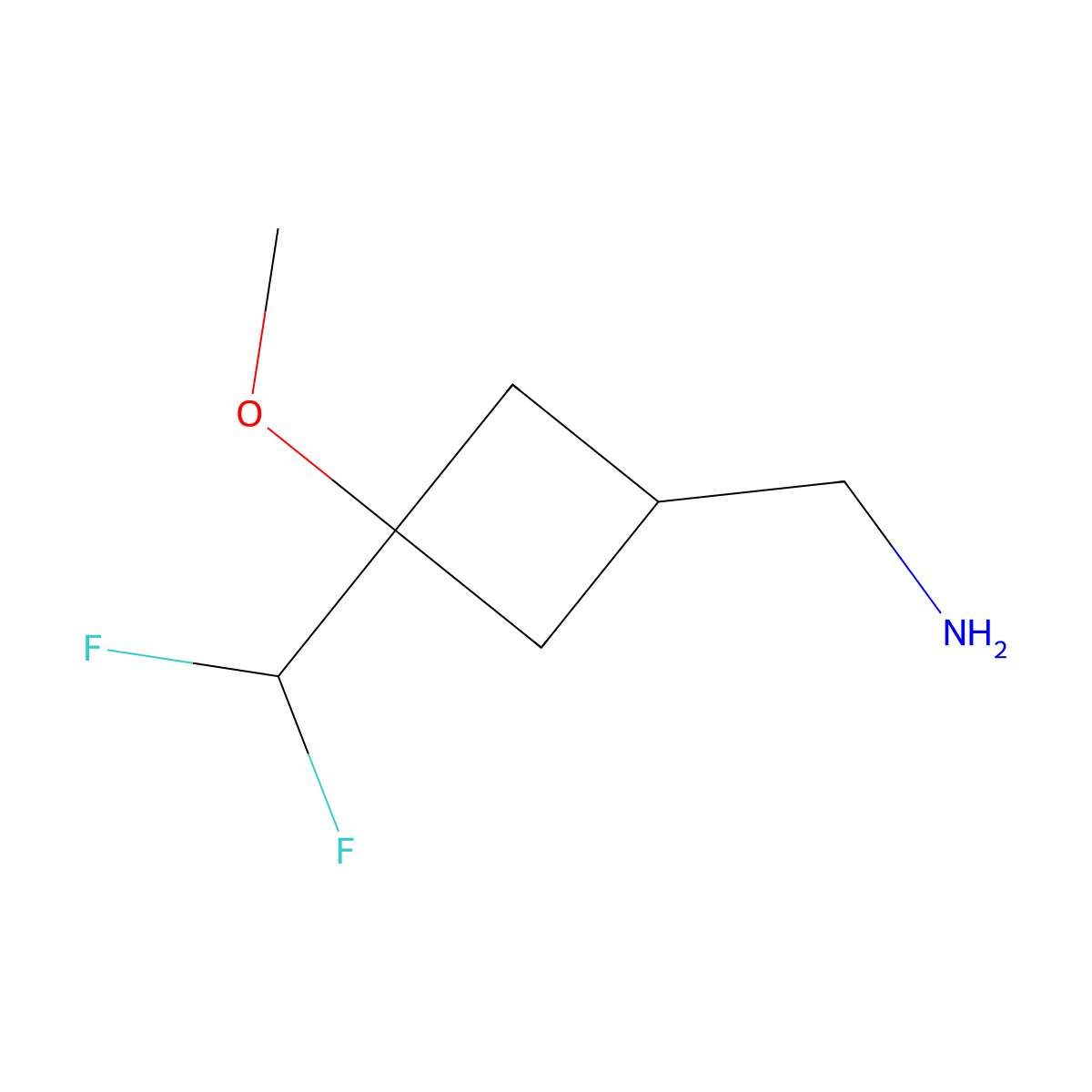 1-[3-(Difluoromethyl)-3-methoxycyclobutyl]methanamine molecular structure, CAS 2680538-83-2