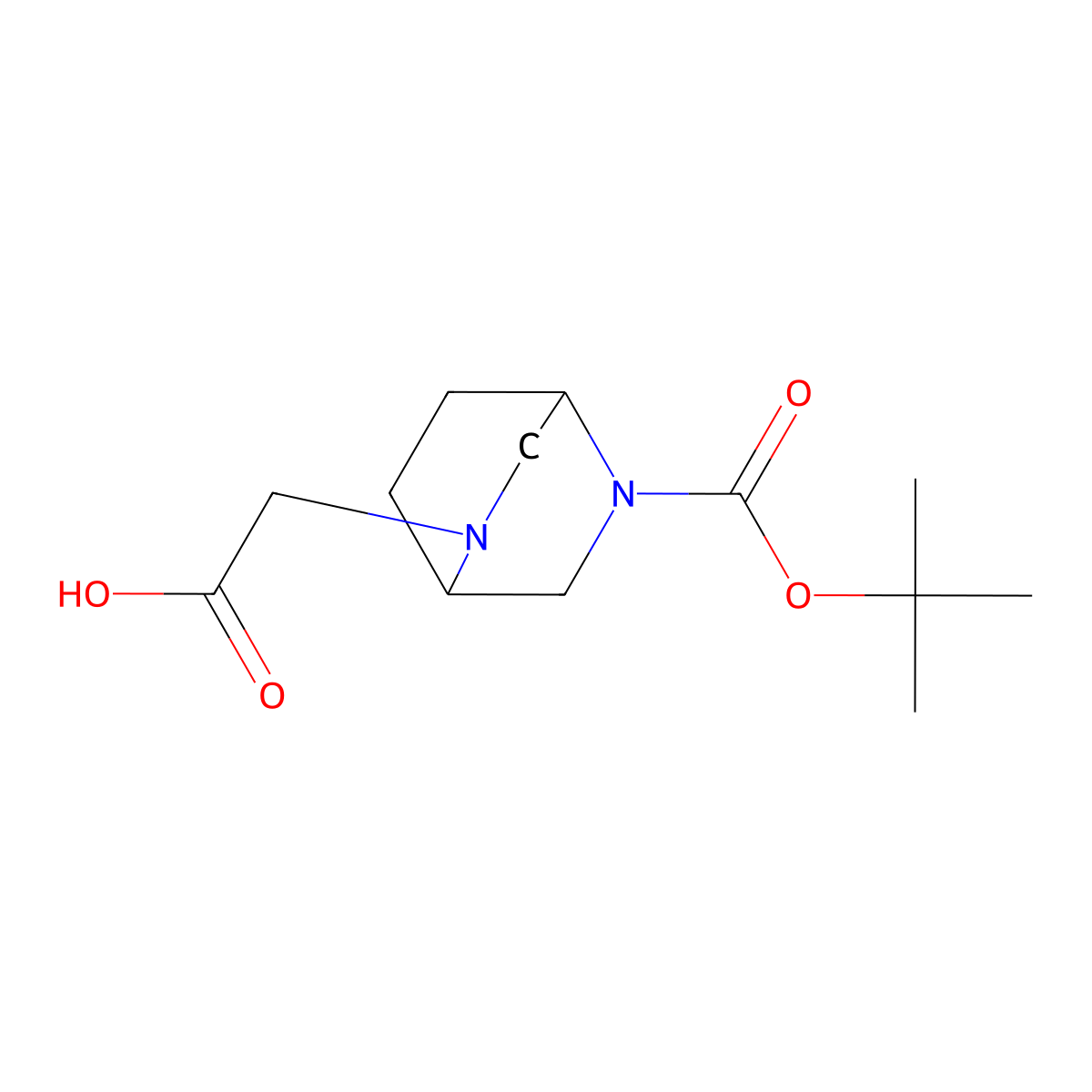 2-{5-[(Tert-butoxy)carbonyl]-2,5-diazabicyclo[2.2.2]octan-2-yl}acetic acid molecular structure, CAS 2680538-85-4