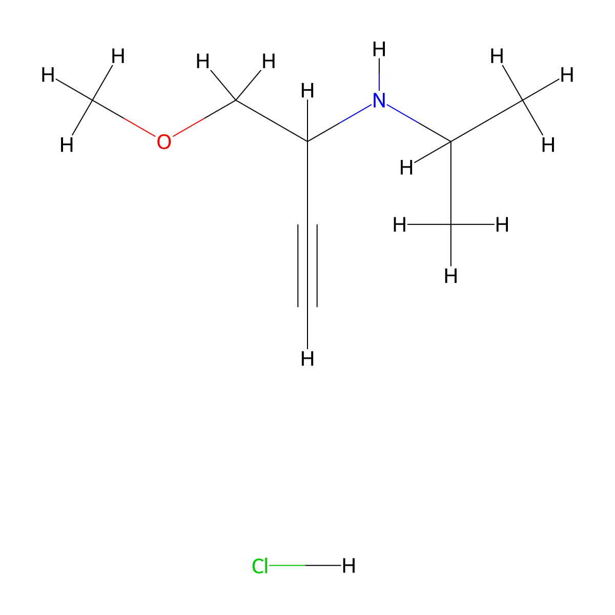 (1-Methoxybut-3-yn-2-yl)(propan-2-yl)amine hydrochloride molecular structure, CAS 2680538-87-6