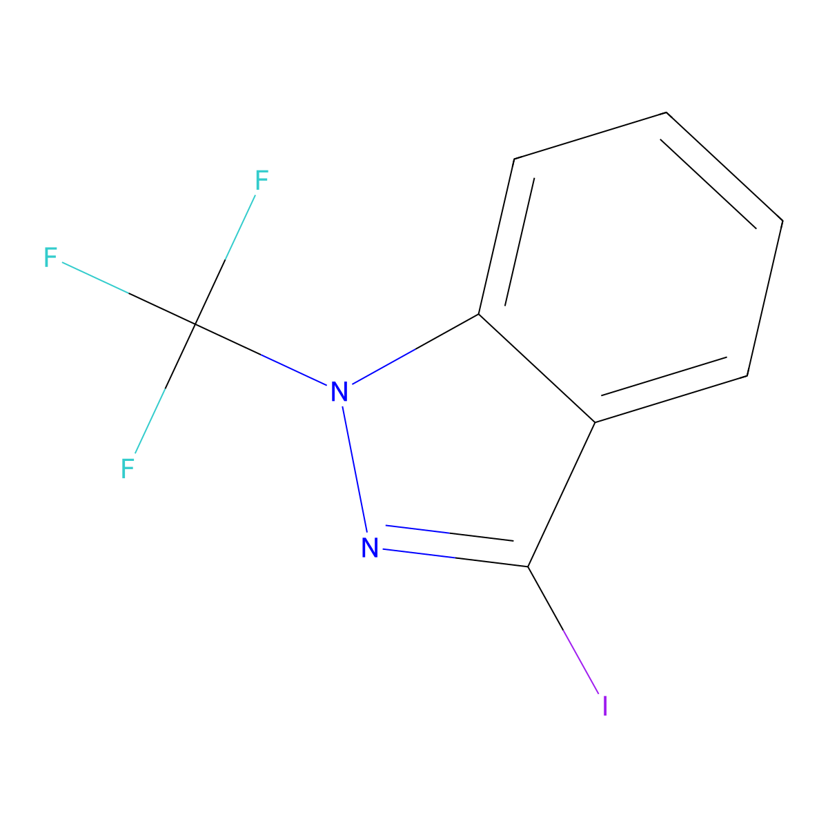 3-iodo-1-(trifluoromethyl)-1H-indazole molecular structure, CAS 2680538-91-2