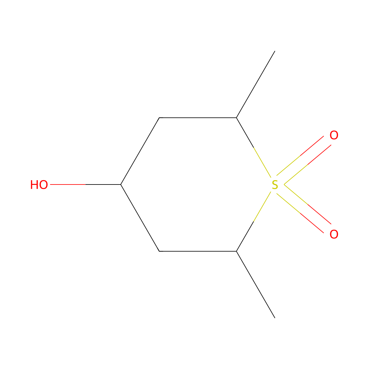 4-hydroxy-2,6-dimethyl-1lambda6-thiane-1,1-dione, Mixture of diastereomers molecular structure, CAS 2680538-93-4