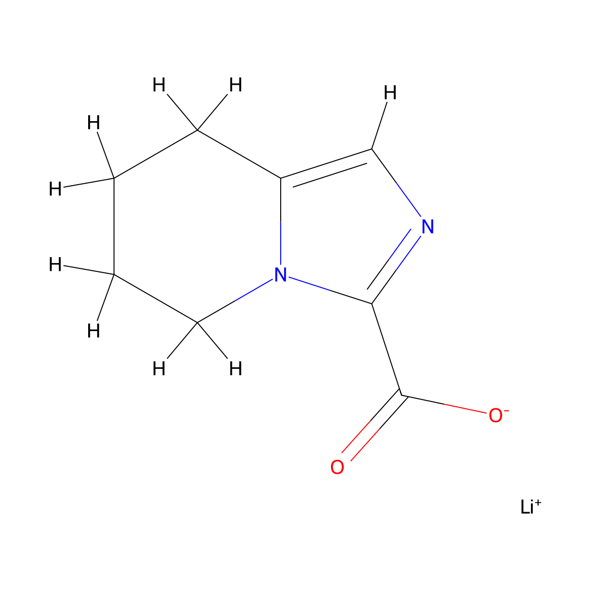 lithium(1+) 5H,6H,7H,8H-imidazo[1,5-a]pyridine-3-carboxylate molecular structure, CAS 2680538-99-0