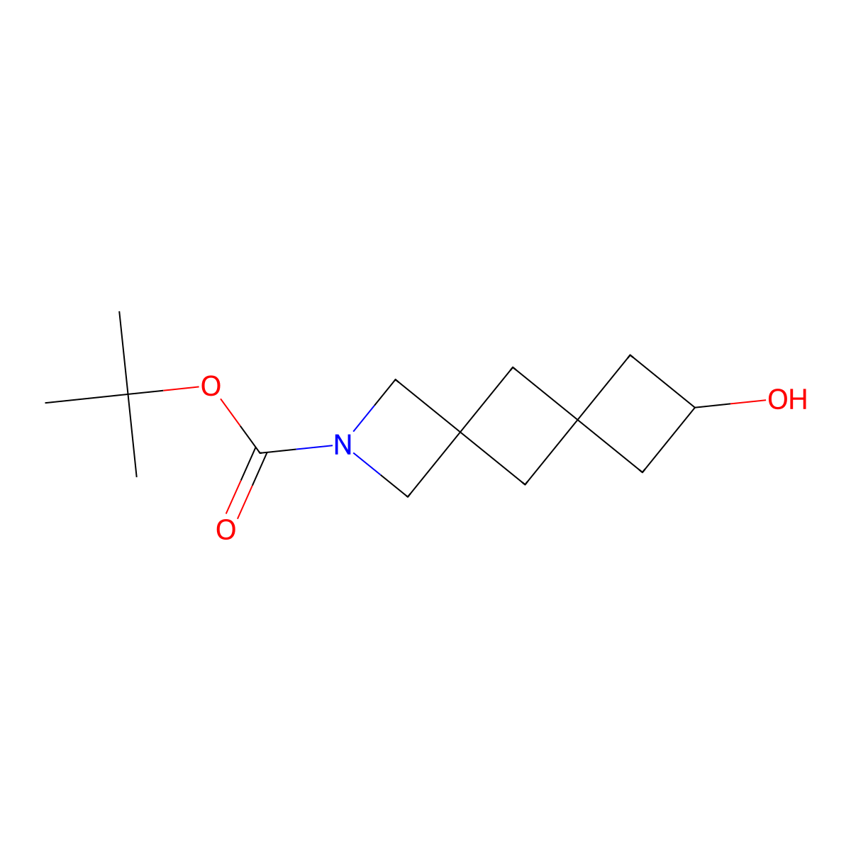Tert-butyl 8-hydroxy-2-azadispiro[3.1.3^{6}.1^{4}]decane-2-carboxylate molecular structure, CAS 2680539-02-8