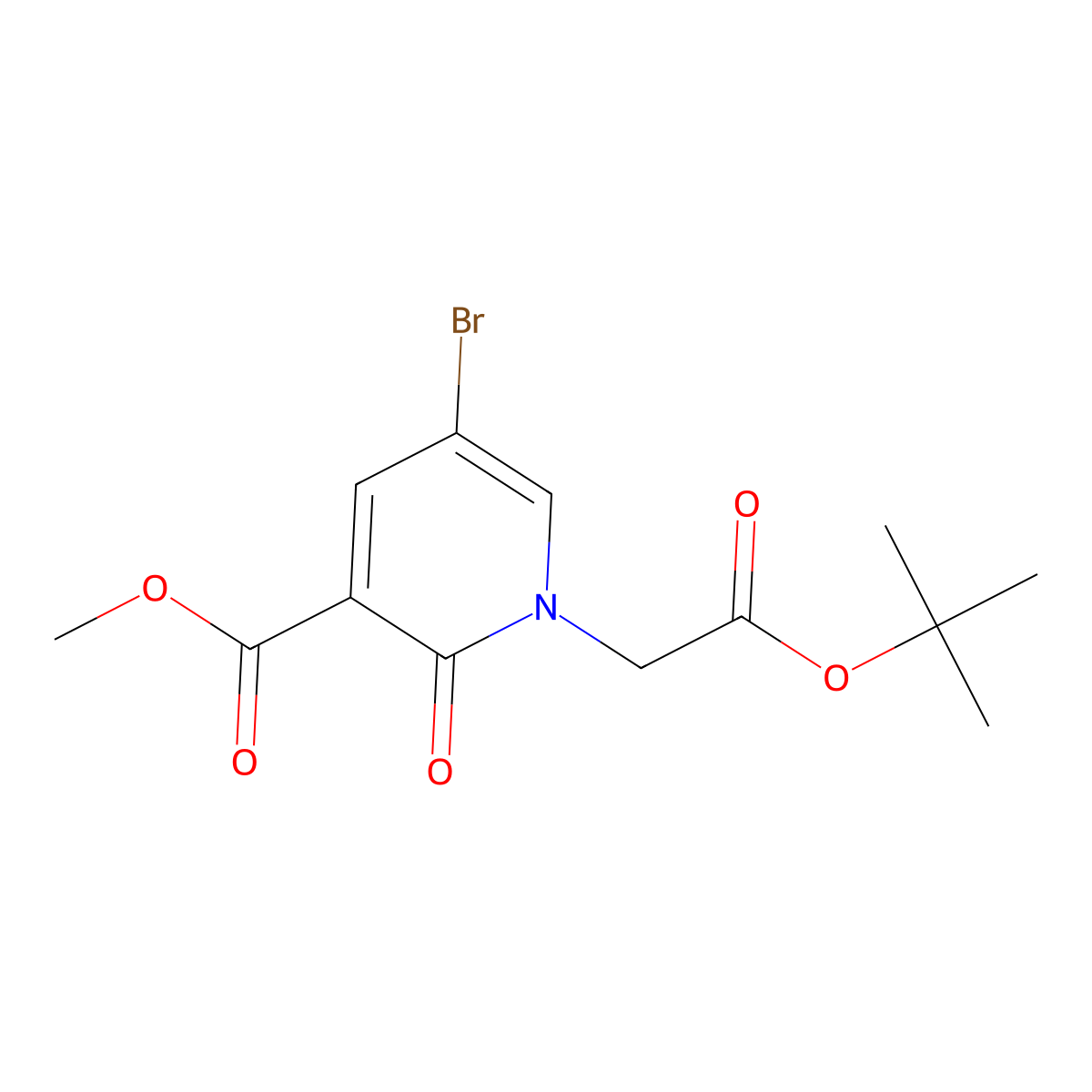Methyl 5-bromo-1-[2-(tert-butoxy)-2-oxoethyl]-2-oxo-1,2-dihydropyridine-3-carboxylate molecular structure, CAS 2680539-19-7