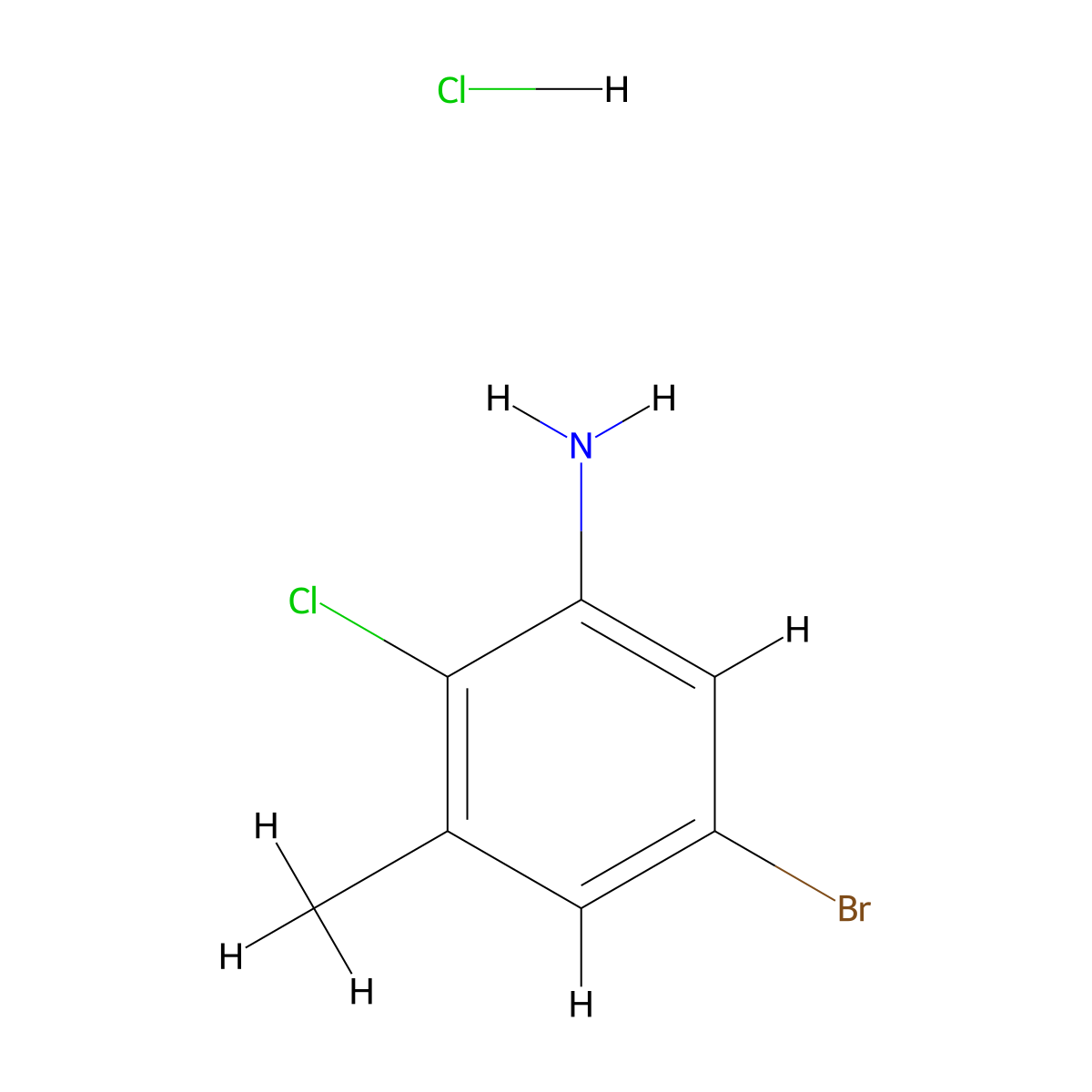 5-Bromo-2-chloro-3-methylaniline hydrochloride molecular structure, CAS 2680539-21-1