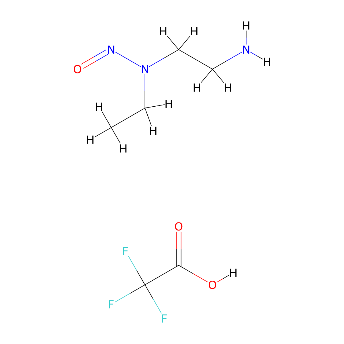 (2-Aminoethyl)(ethyl)nitrosoamine, trifluoroacetic acid molecular structure, CAS 2680539-27-7