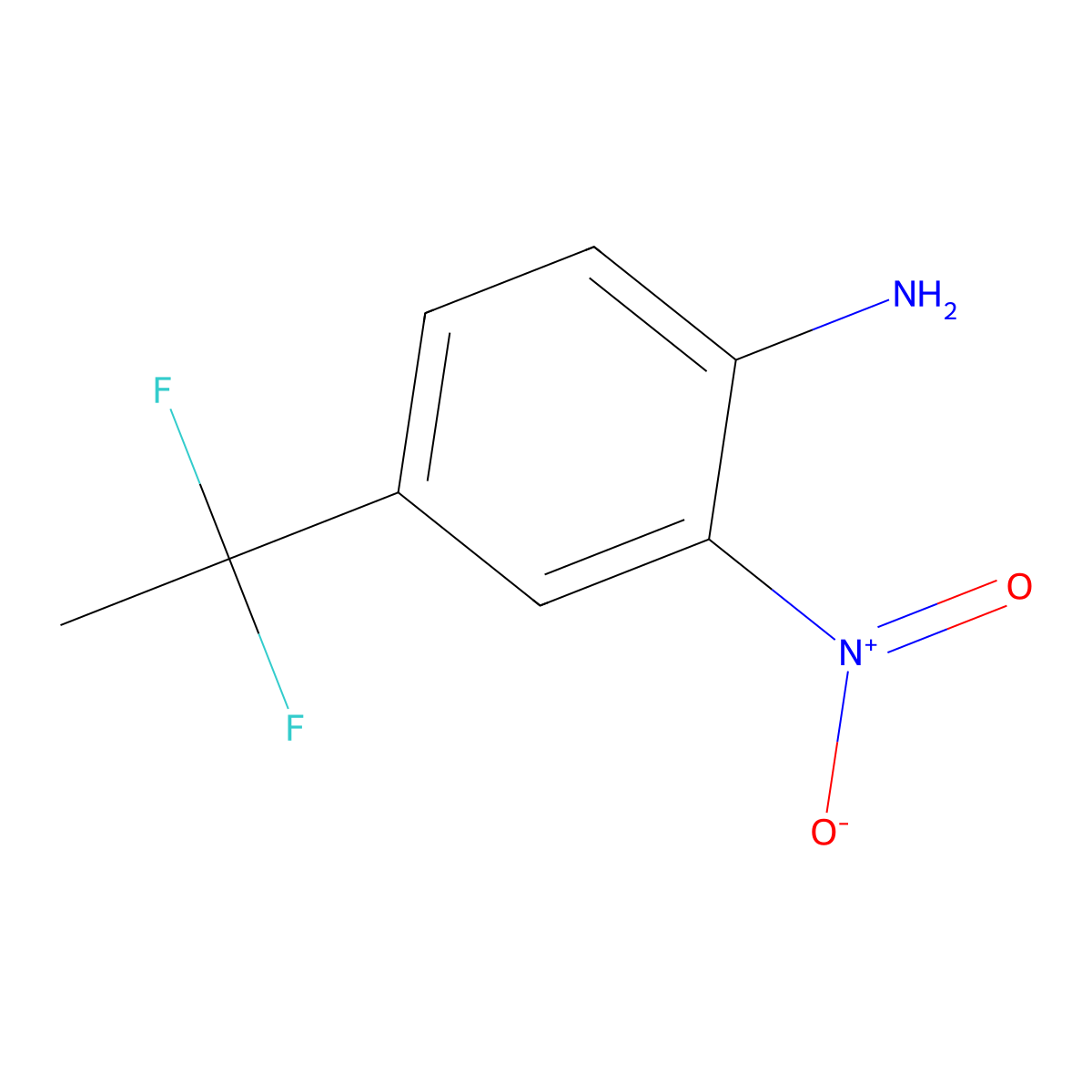4-(1,1-Difluoroethyl)-2-nitroaniline molecular structure, CAS 2680539-36-8