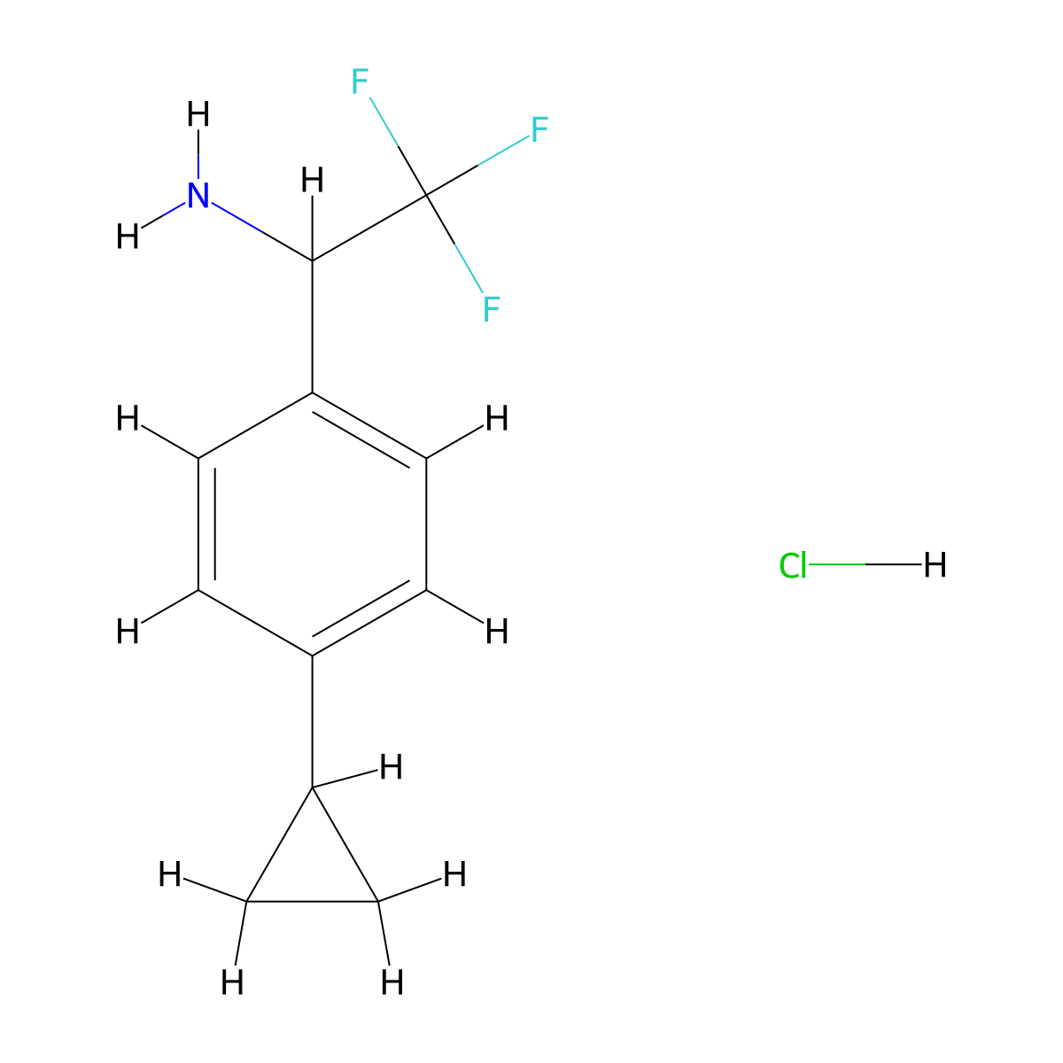 1-(4-Cyclopropylphenyl)-2,2,2-trifluoroethan-1-amine hydrochloride molecular structure, CAS 2680539-40-4