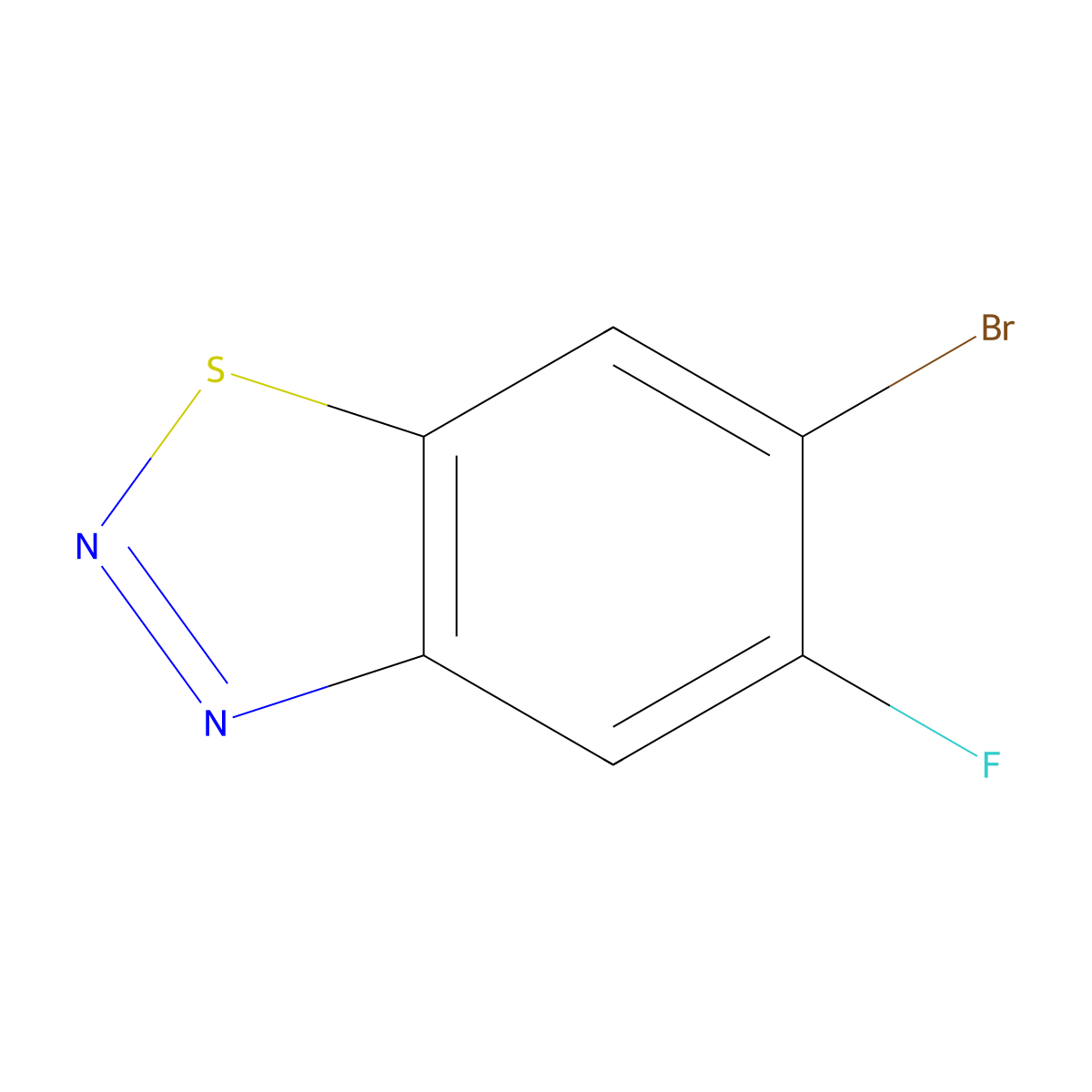 6-Bromo-5-fluoro-1,2,3-benzothiadiazole molecular structure, CAS 2680539-50-6