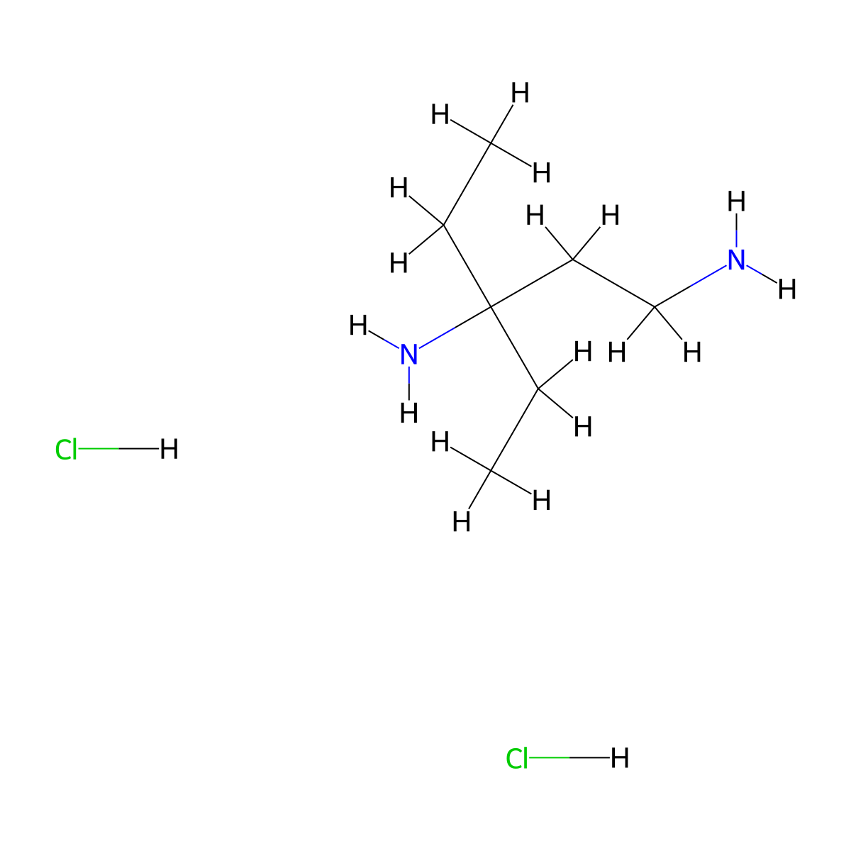 3-Ethylpentane-1,3-diamine dihydrochloride molecular structure, CAS 2680539-54-0