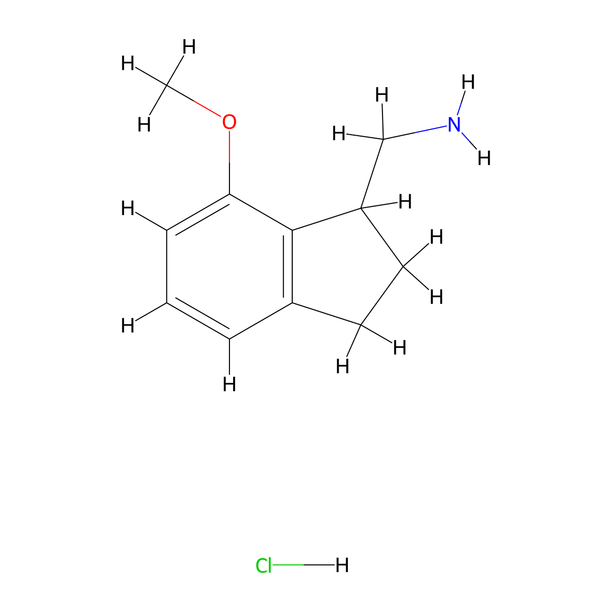 1-(7-methoxy-2,3-dihydro-1H-inden-1-yl)methanamine hydrochloride molecular structure, CAS 2680539-56-2