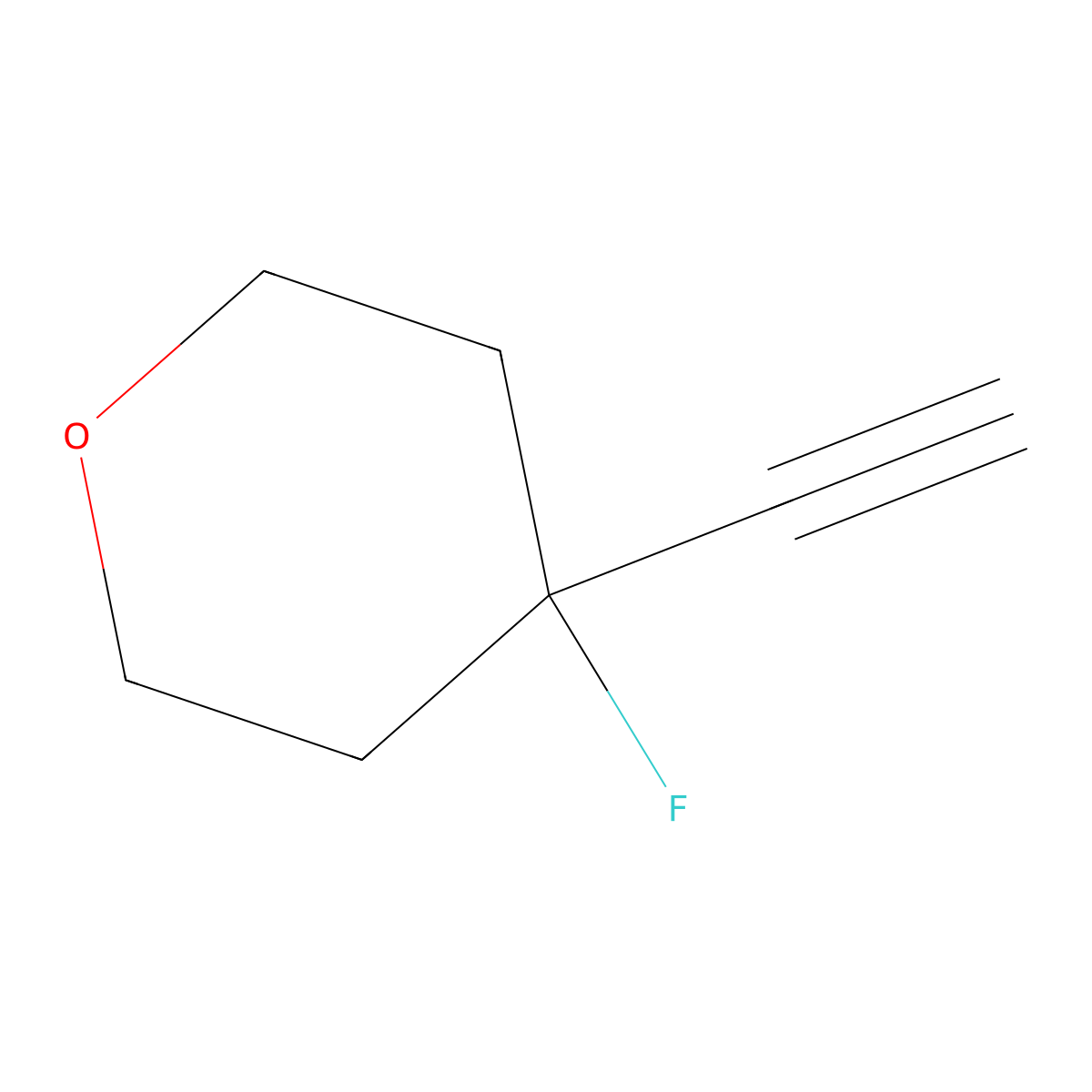 4-Ethynyl-4-fluorooxane molecular structure, CAS 2680539-59-5