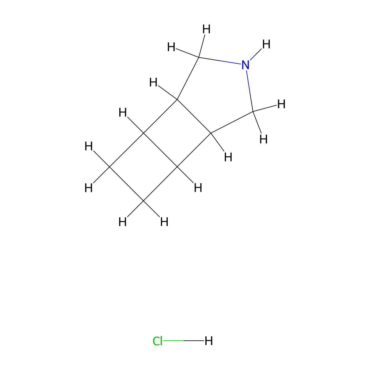 8-Azatricyclo[4.3.0.0,2,5]nonane hydrochloride molecular structure, CAS 2680539-60-8
