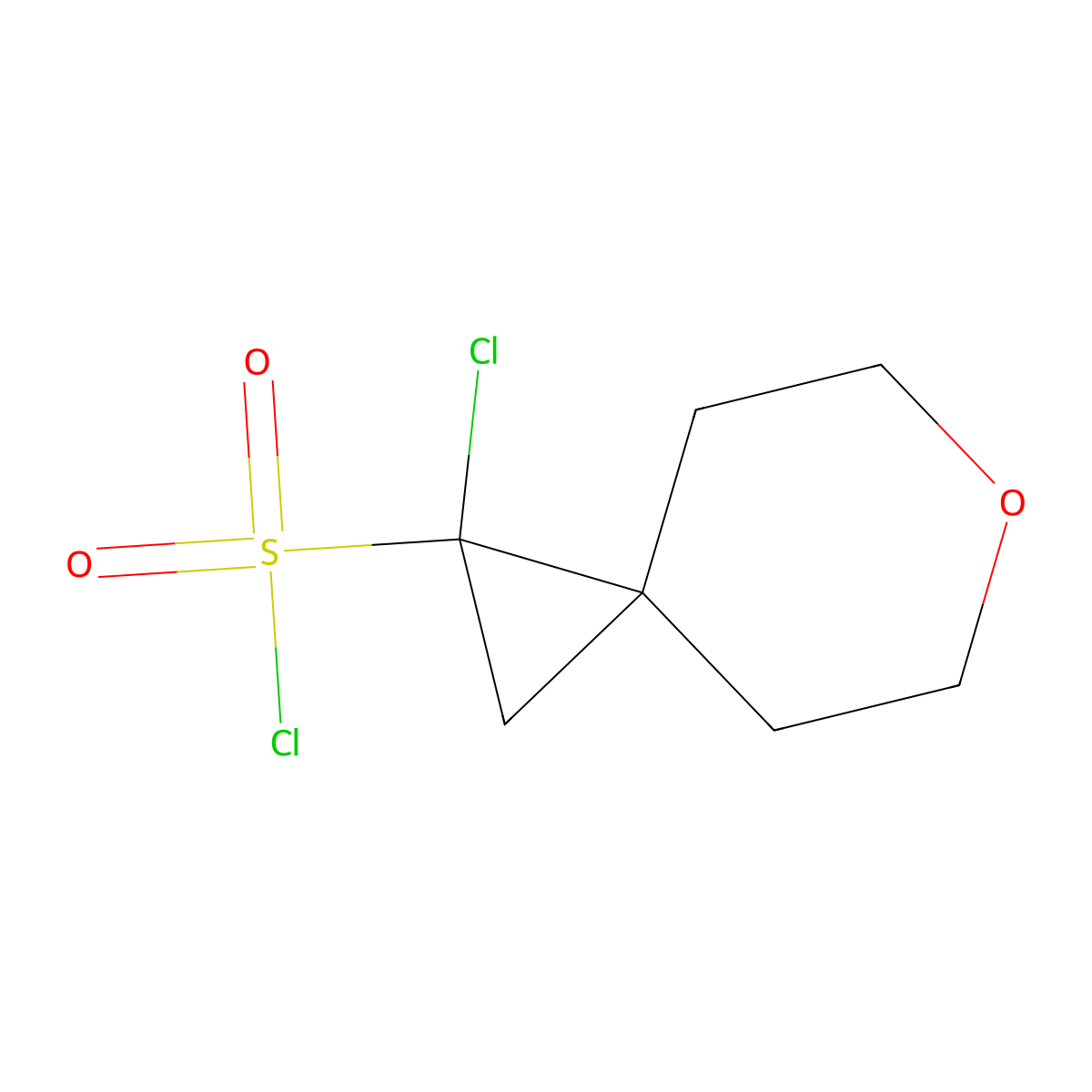1-Chloro-6-oxaspiro[2.5]octane-1-sulfonyl chloride molecular structure, CAS 2680539-63-1