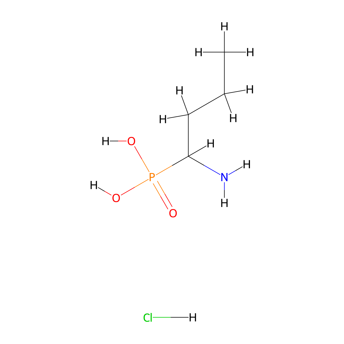 (1-Aminobutyl)phosphonic acid hydrochloride molecular structure, CAS 2680539-66-4