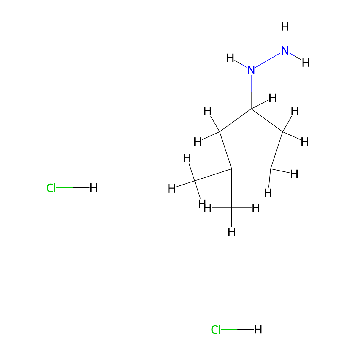 (3,3-Dimethylcyclopentyl)hydrazine dihydrochloride molecular structure, CAS 2680539-67-5