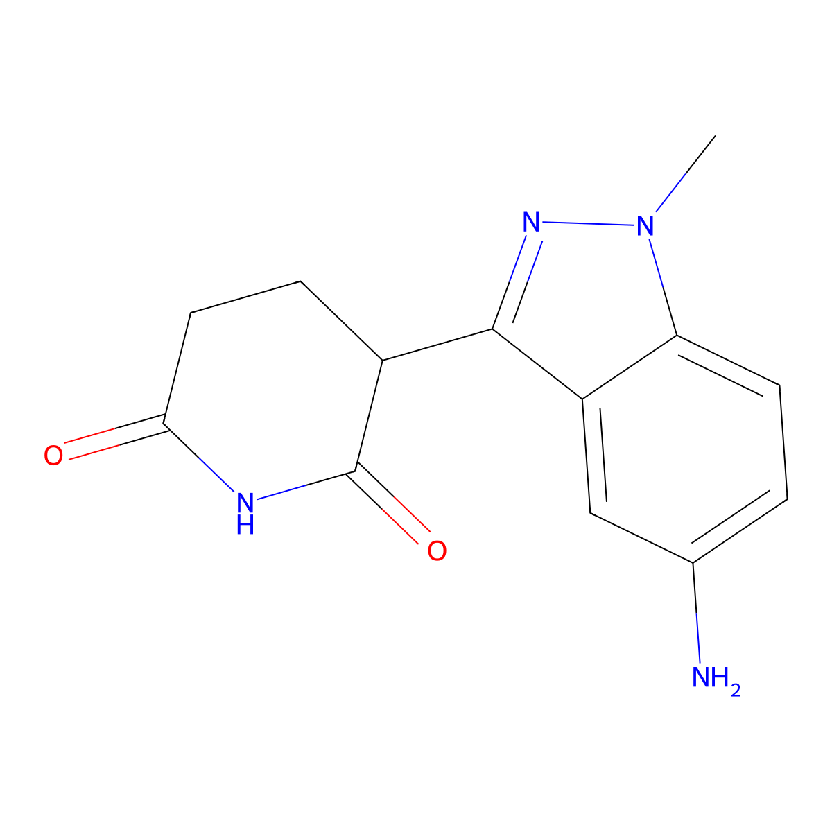 3-(5-amino-1-methyl-1H-indazol-3-yl)piperidine-2,6-dione molecular structure, CAS 2680539-72-2
