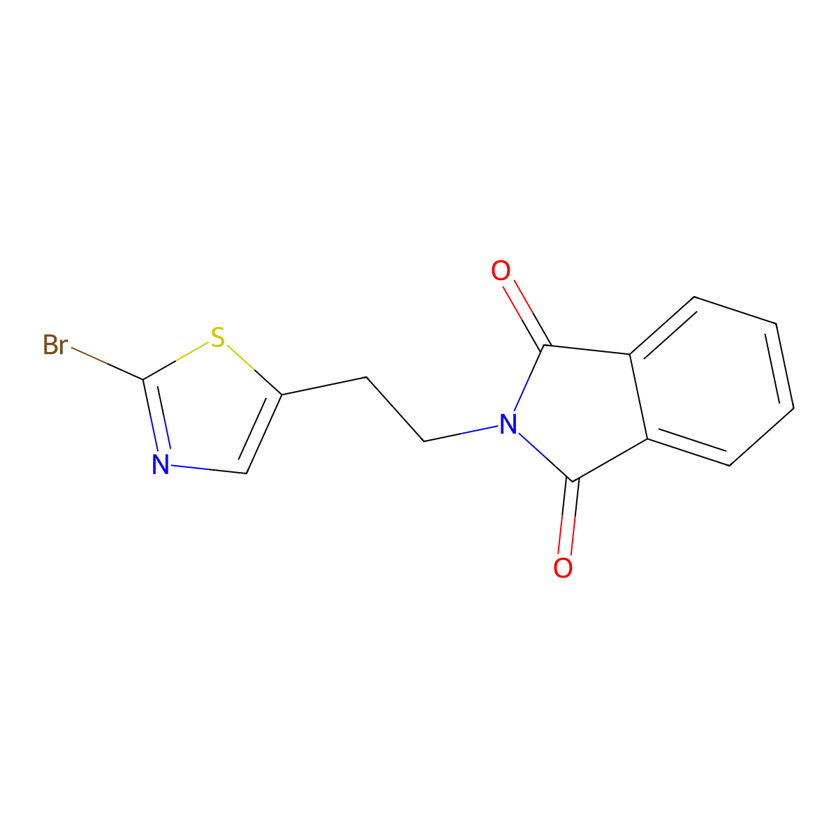 2-[2-(2-bromo-1,3-thiazol-5-yl)ethyl]-2,3-dihydro-1H-isoindole-1,3-dione molecular structure, CAS 2680539-76-6