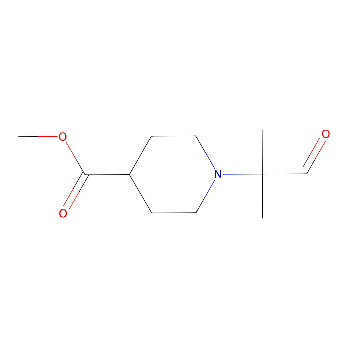 Methyl 1-(2-methyl-1-oxopropan-2-yl)piperidine-4-carboxylate molecular structure, CAS 2680539-78-8