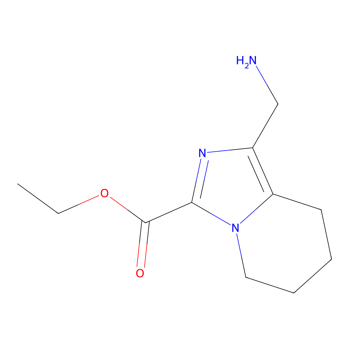 ethyl 1-(aminomethyl)-5H,6H,7H,8H-imidazo[1,5-a]pyridine-3-carboxylate molecular structure, CAS 2680539-84-6